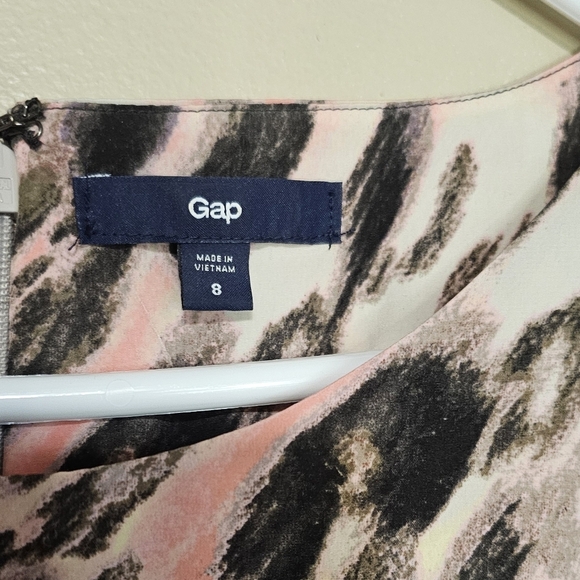 Gap Sleeveless Dress Multicolor Women's Size 8 Cheetah Animal Print Ruched - Picture 4 of 8